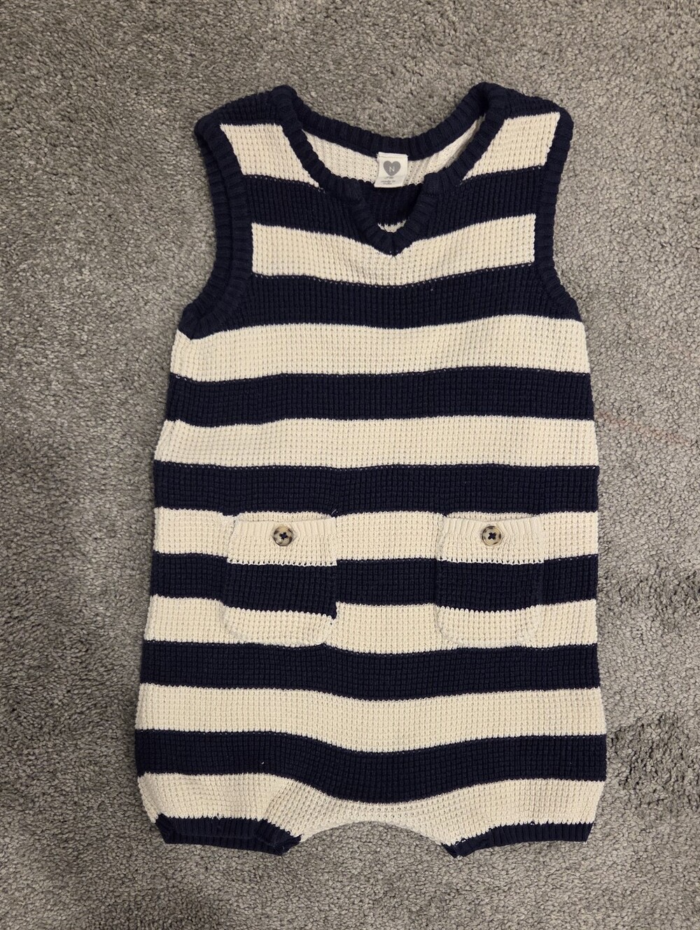 Nordstrom Navy&Cream Knitted Romper